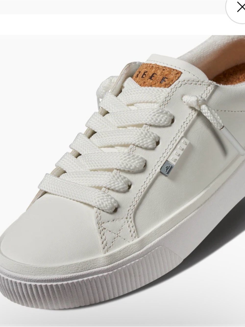 Reef Lay Day Dawn white leather sneaker